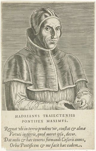 Portret van paus Adrianus VI by Philips Galle