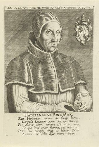 Portret van paus Adrianus VI by Philips Galle