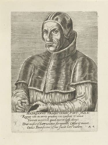Portret van paus Adrianus VI by Philips Galle