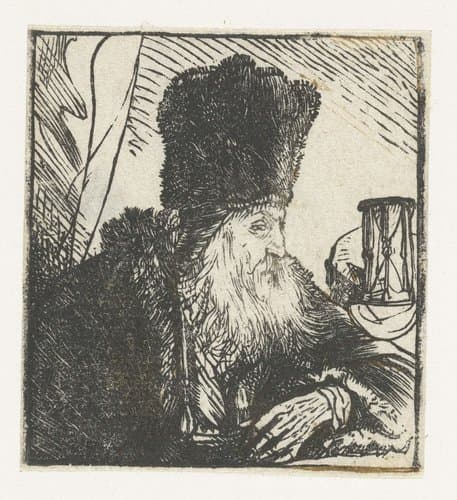 Geleerde met een zandloper by anonymous