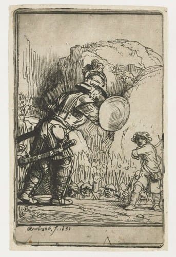 David en Goliath by Rembrandt van Rijn