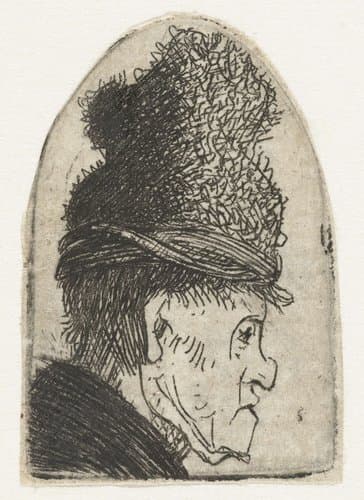 Profile of a Man in a High Hat by Rembrandt van Rijn