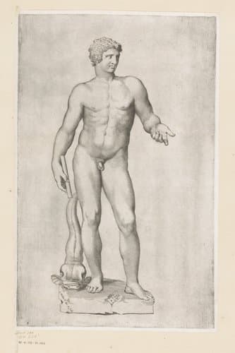 Standbeeld van een naakte jongeman by Claude Mellan