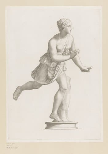 Beeld van een rennende vrouw by Claude Mellan