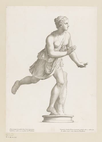 Beeld van een rennende vrouw by Claude Mellan