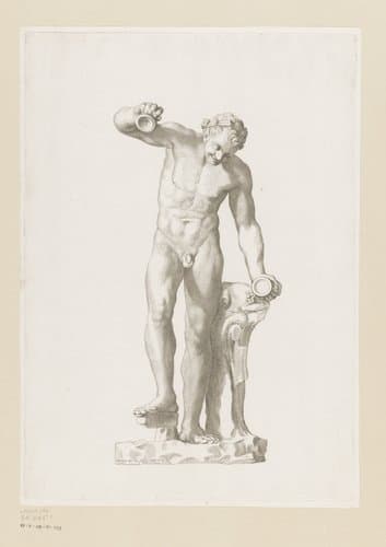 Standbeeld van een faun met cymbalen by Claude Mellan