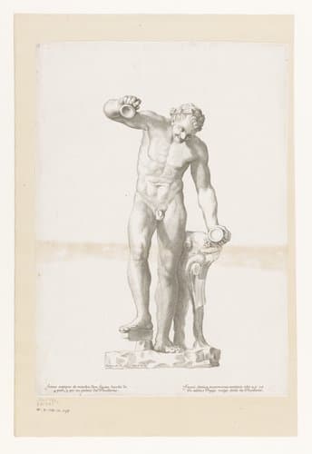 Standbeeld van een faun met cymbalen by Claude Mellan