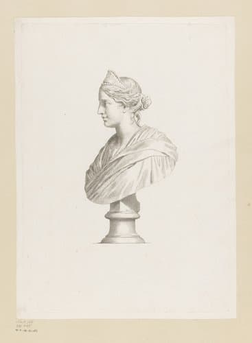 Buste van een Romeinse dame en profile by Claude Mellan