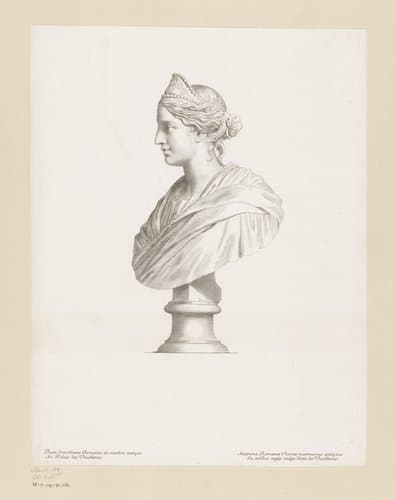 Buste van een Romeinse dame en profile by Claude Mellan