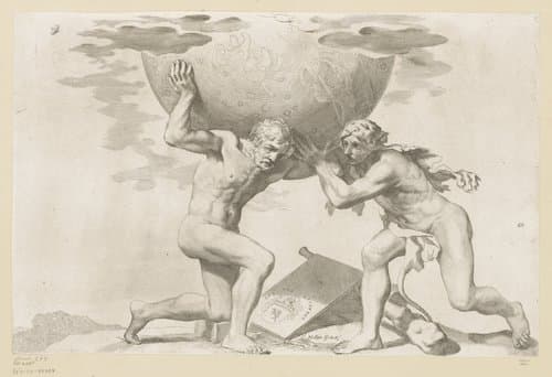 Atlas geeft de hemelbol aan Hercules by Claude Mellan
