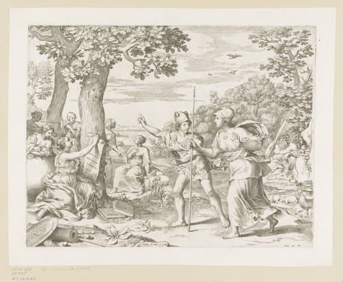 Allegorie op het goede bestuur van Frankrijk by Claude Mellan