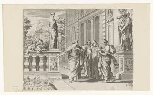 Allegorie ter ere van het Collegio Romano by Claude Mellan