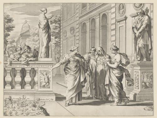 Allegorie ter ere van het Collegio Romano by Claude Mellan