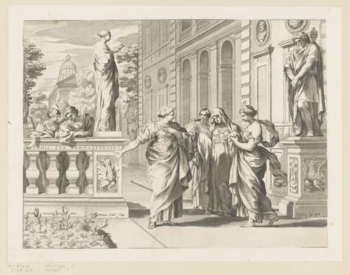Allegorie ter ere van het Collegio Romano by Claude Mellan