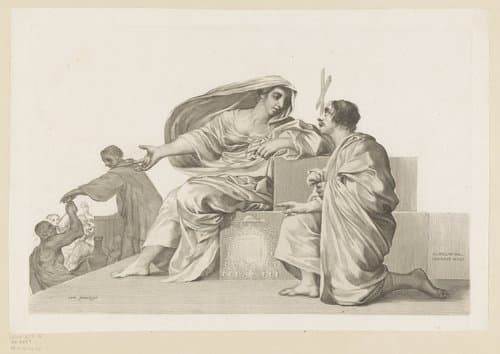 Allegorische voorstelling, mogelijk op de liefdadigheid by Claude Mellan