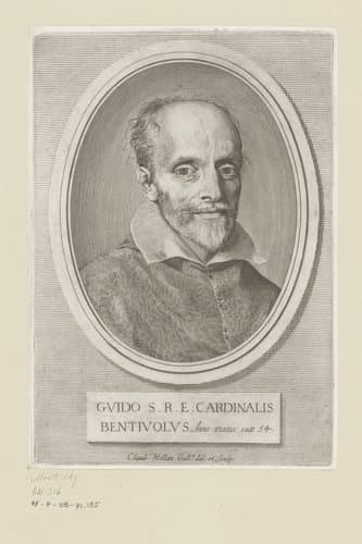 Portret van kardinaal Guido Bentivoglio by Claude Mellan