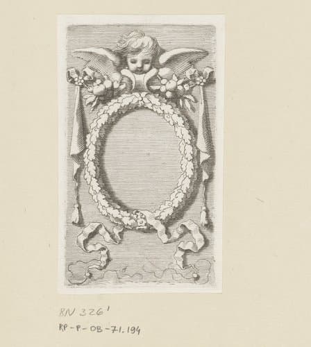 Ornamentele lijst met cherubijn by Claude Mellan