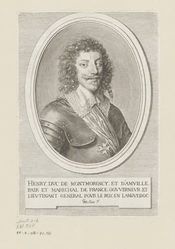 Portret van Henri II, duc de Montmorency by Claude Mellan