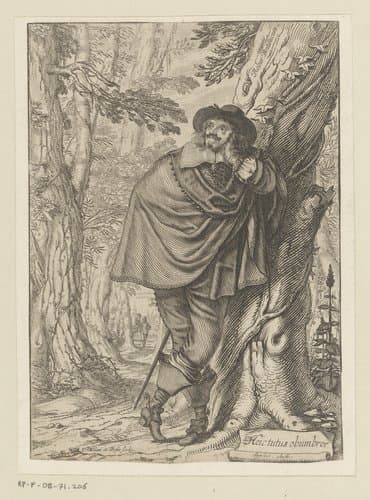 James Howell tegen een boom geleund by Claude Mellan