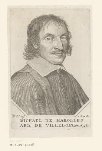 Portret van Michel de Marolles by Claude Mellan