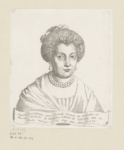 Portret van Agathe de Châtillon by Claude Mellan
