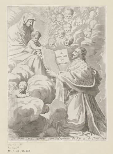 Titelpagina voor: Armand-Jean du Plessis hertog van Richelieu, Traité de la perfection du chrétien by Claude Mellan