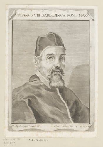 Portret van Urbanus VIII by Claude Mellan