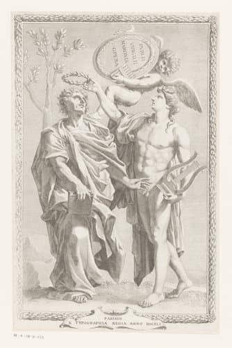 Apollo kroont Publius Vergilius Maro by Claude Mellan