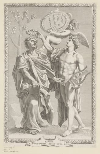 Apollo kroont Publius Vergilius Maro by Claude Mellan