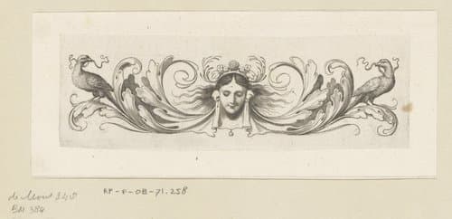 Vignet met het hoofd van een vrouw by Claude Mellan