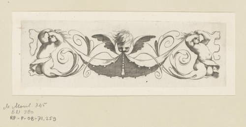 Vignet met cherubijn en putti by Claude Mellan