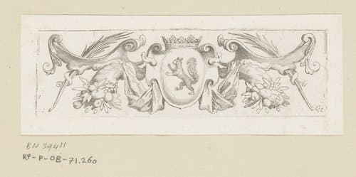 Vignet met het wapen van Nicolas Fouquet by Claude Mellan