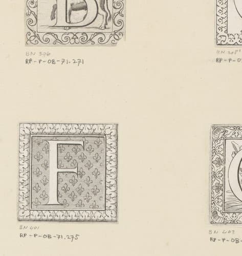 Letter F met fleurs de lis by Claude Mellan
