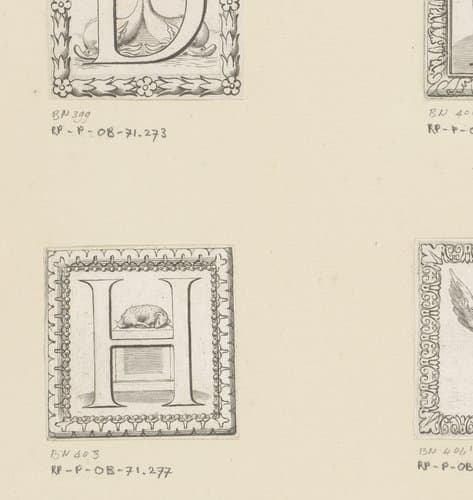 Letter H met een lam op een altaar (hostia) by Claude Mellan