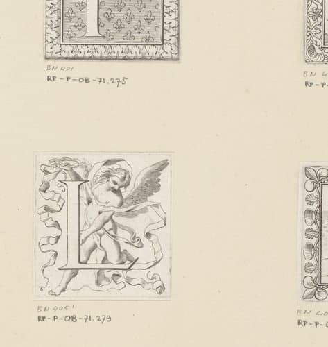 Letter L met Victorie by Claude Mellan