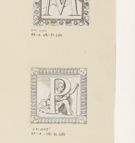 Letter P met bedelaar by Claude Mellan