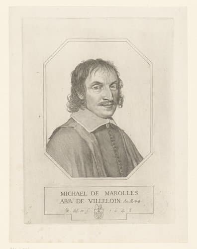 Portret van Michel de Marolles by Claude Mellan
