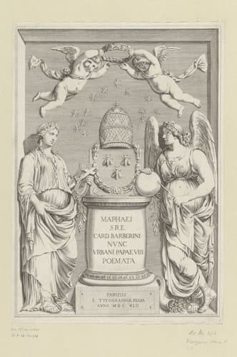 Titelpagina voor: Urbanus VIII, Maphaei S.R.E Cardinalis Barberini (...) Poemata, 1642 by Claude Mellan