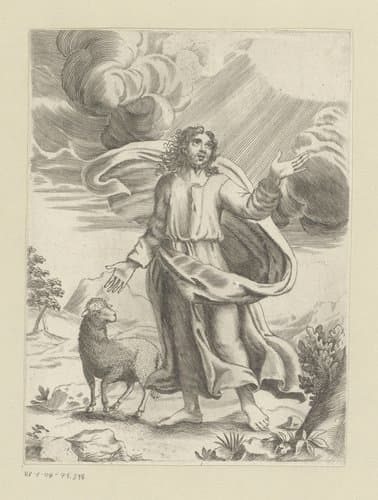 Johannes de Doper met lam by Claude Mellan