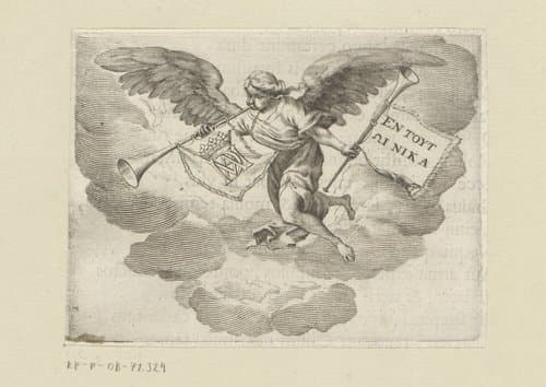 Engel met trompet en banier by Claude Mellan