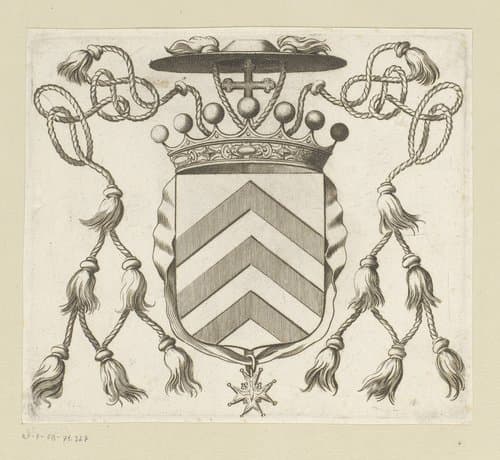 Wapenschild met kardinaalshoed by Claude Mellan