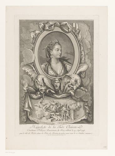 Portret van Claire-Josèphe Léris, of Mademoiselle Clairon
