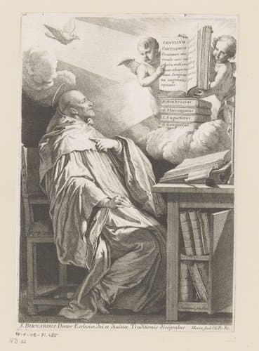 H. Bernardus aan een schrijftafel by Jean Morin