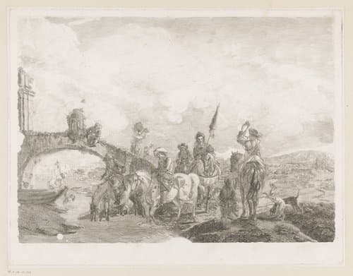 Prenten naar schilderijen door Philips Wouwerman by Jean Moyreau
