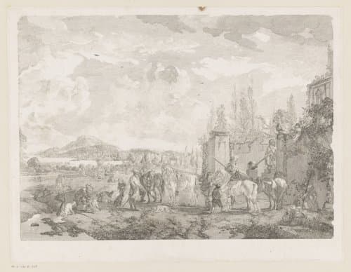 Prenten naar schilderijen door Philips Wouwerman by Jean Moyreau
