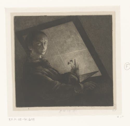 Portret van Jean Pierre Norblin de la Gourdaine by Jean Pierre Norblin de la Gourdaine