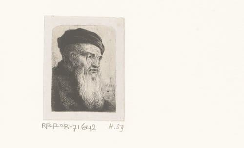 Kop van man met baard en muts