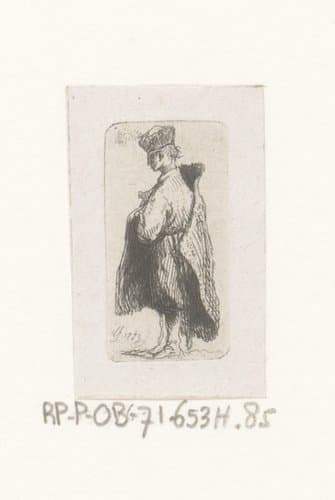 Man met mantel over zijn schouder by Jean Pierre Norblin de la Gourdaine