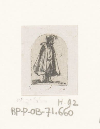 Man met openhangende mantel by Jean Pierre Norblin de la Gourdaine