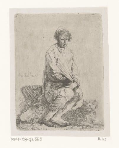 Zittende bedelaar